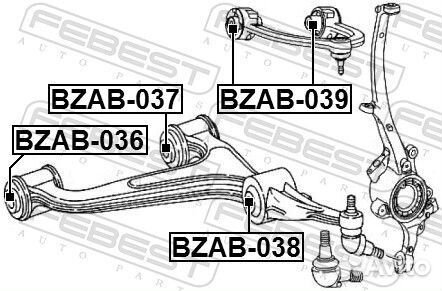 Сайлентблок передних рычагов febest, bzab037