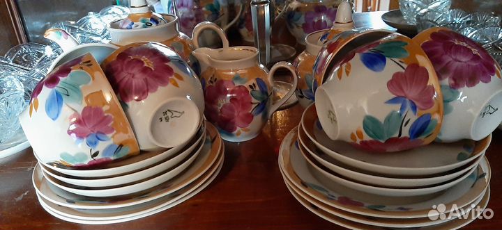 Чайный сервиз полный комплект Дулево Агашки Пион