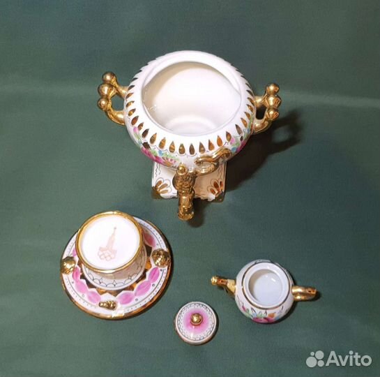 Редкий самовар с олимпийской символикой. Гжель