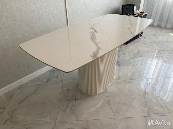 Стол из керамогранита на заказ/Реечные ножки w-8931