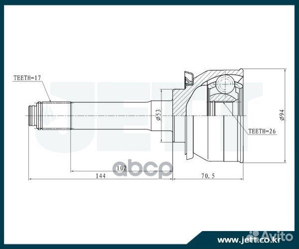 ШРУС внешний jett V41-6003 V41-6003 jett