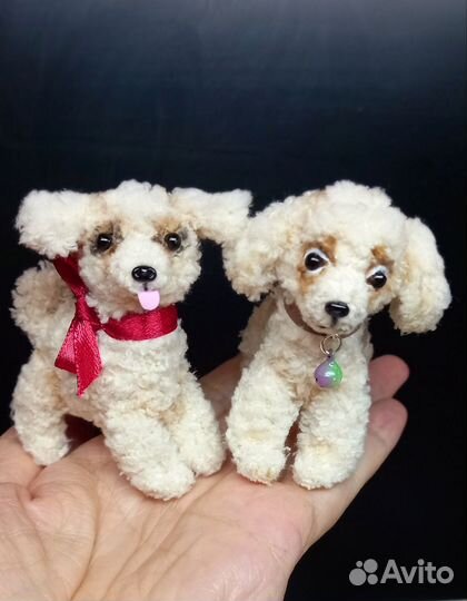 Щенок пуделя, вязаная игрушка