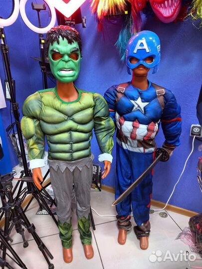 Карнавальный костюм С маской капитан америка, халк
