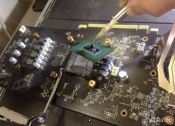Ремонт видеокарт RX GTX RTX Ti AMD nvidia PRO MXM