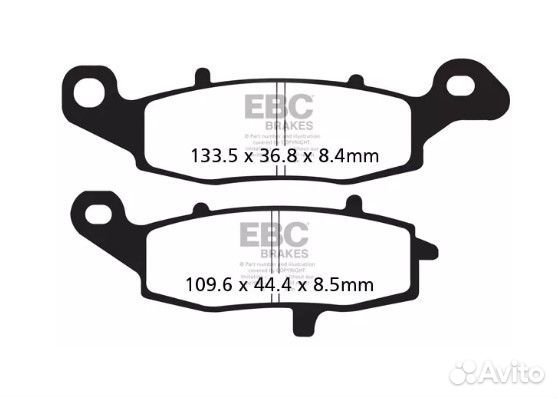 Колодки тормозные CFMoto Kawasaki Suzuki EBC FA229