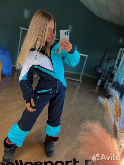 Комбинезон женский сине-голубой