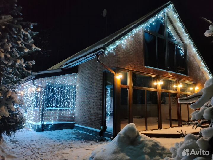 Гирлянда уличная Бахрома 4 метра толстый каучук, ф