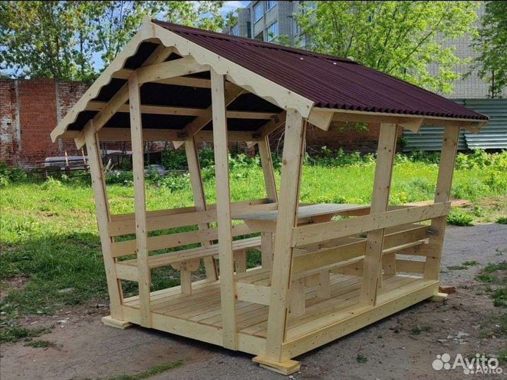 Беседка садовая на 10 человек Быстросборная