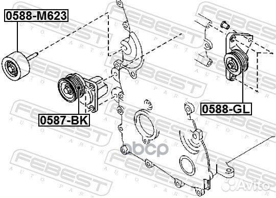 Ролик натяжной 0587-BK 0587-BK Febest