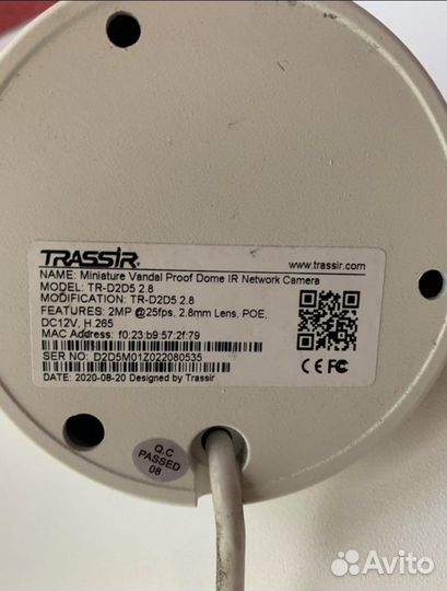 Камера видеонаблюдения купольная Tassir