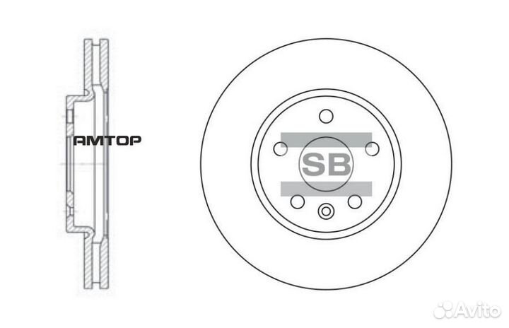 Sangsin brake SD3031 Диск тормозной передний Sangs
