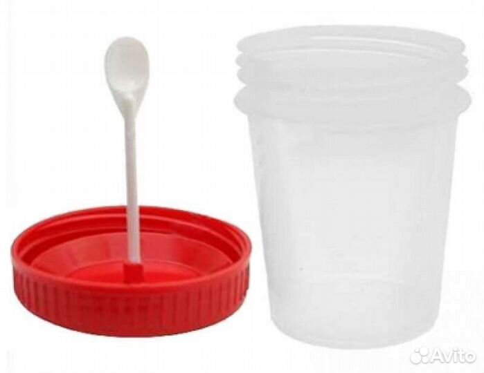 Контейнер для биоматериалов с ложкой 250 шт
