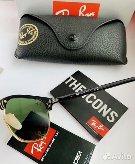 Очки ray ban clubmaster зеленые