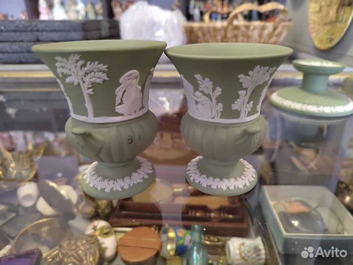 Парные Вазы Бисквитный Фарфор wedgwood веджвуд