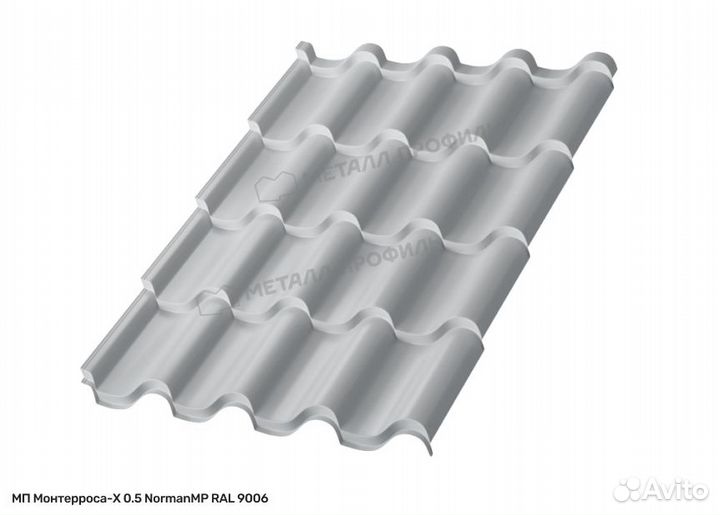 Металлочерепица Монтерроса-X 0.5 NormanMP RAL9006