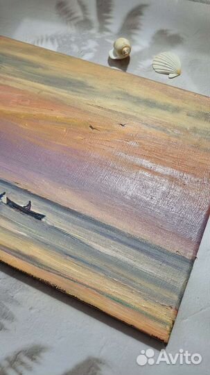 Картина маслом на холсте морской пейзаж. Море