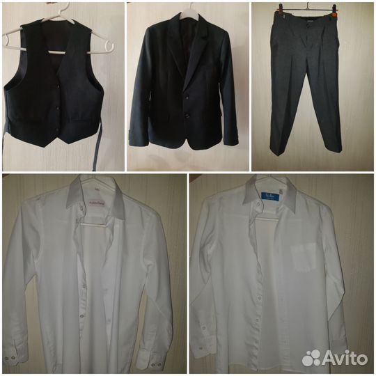 Пиджак, брюки, жилетка, рубашки