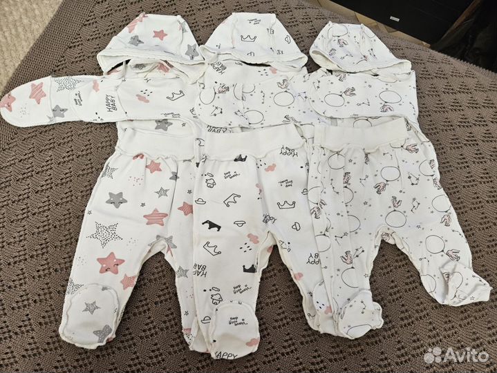 Вещи пакетом для новорожденной девочки 56 р