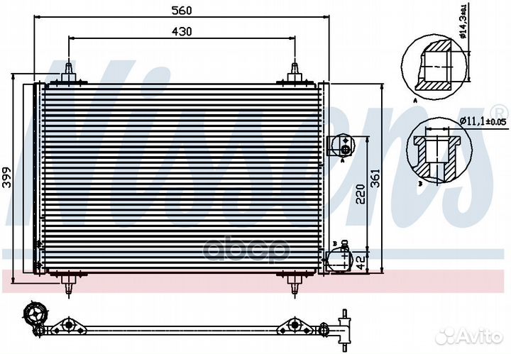 Конденсер Citroen C5 2 -III, Peugeot 407 94723