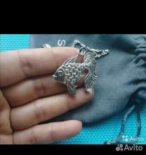 Рыбка-ионизатор, новая, серебро 925