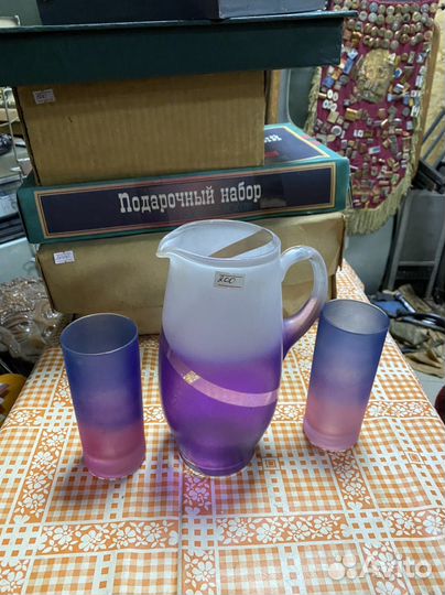 Конфетницы цветное стекло Антикварная лавка