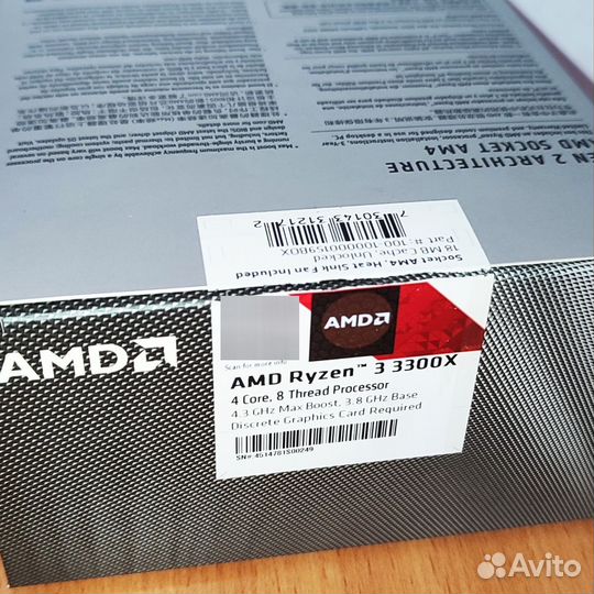 Процессор Ryzen 3 3300X(BOX Version)