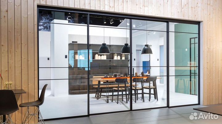 Стеклянная перегородка лофт