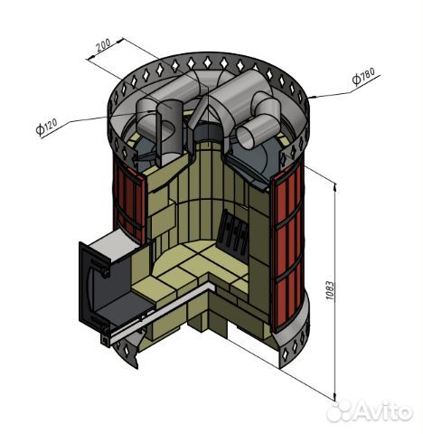 Банная печь до 20 м3 (в змеевике)