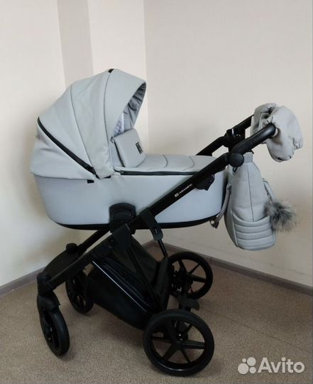 Коляска Adamex porto deluxe 3в1 цвет голубой