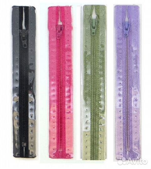 Молнии пластиковые, неразъемные, Цвет: 001 22см