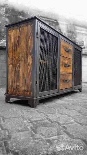 Комод металлический, лофт, скандинавский стиль