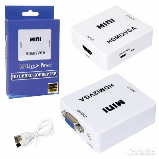 С hdmi на VGA Конвертер 1080P переходник to VGA