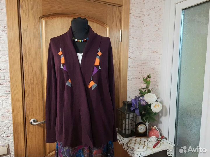 Кардиган накидка Mexx 48 50 хлопок шерсть