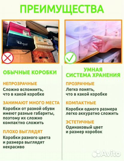 Контейнер для хранения 4 шт пластиковая обувница