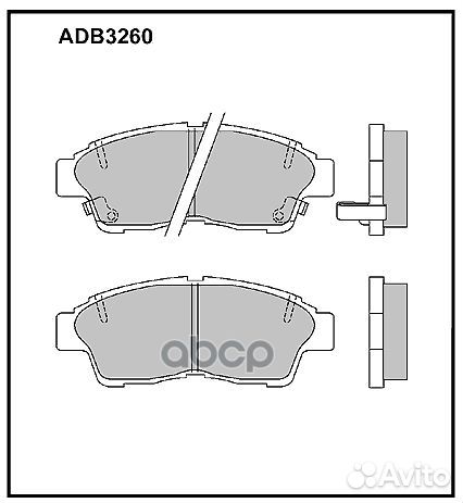 Колодки тормозные дисковые перед ADB3260 AL