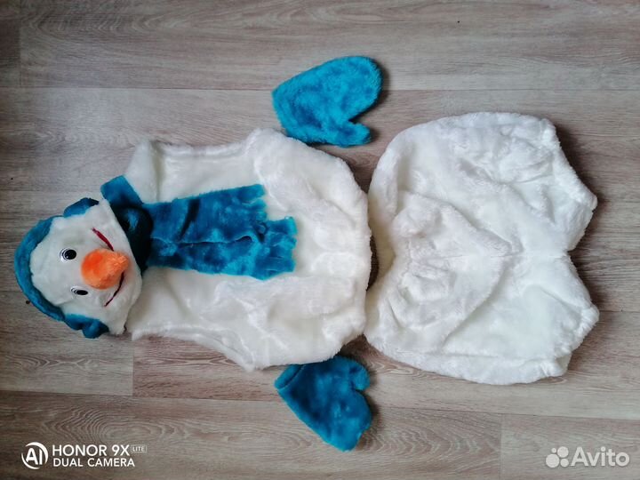 Новогодний костюм снеговика 116-120 см