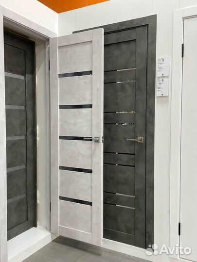 Межкомнатные двери в цвете бетон