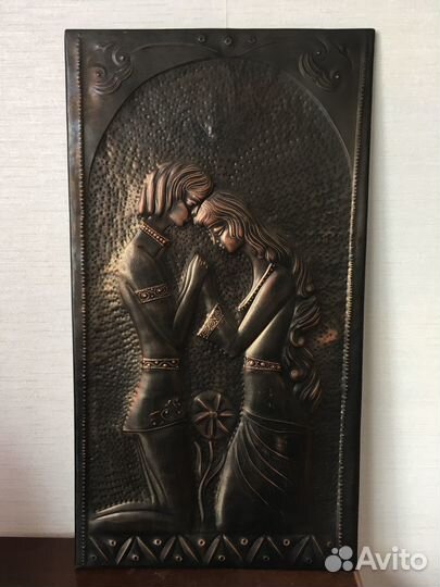 Медный барельеф, панно чеканка