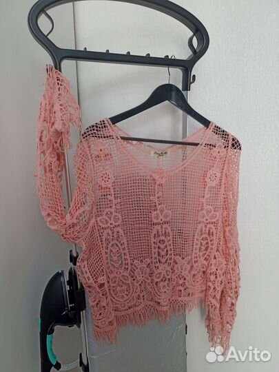 Пончо кофта вязаная