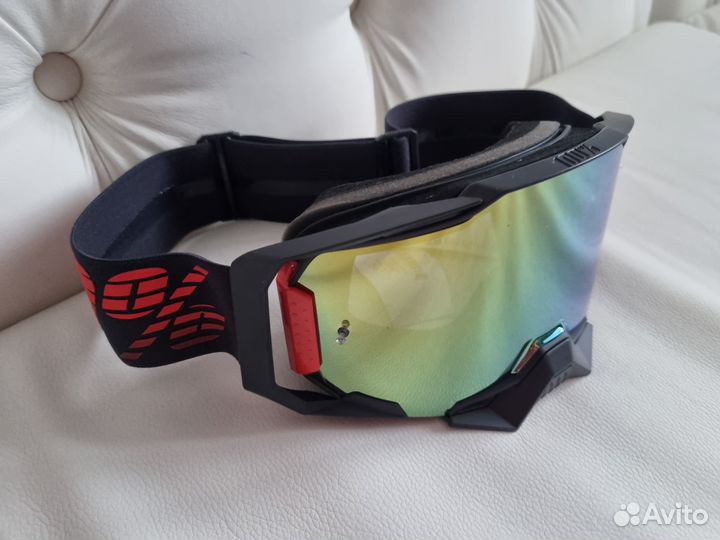 Маска 100 Armega Goggle Tzar Золотая Линза