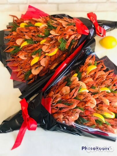 Букет из раков и креветок