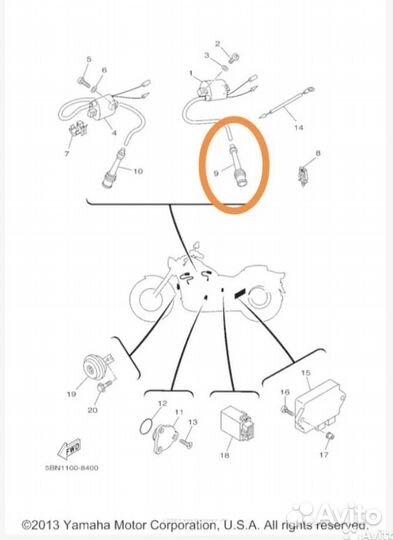 Колпачок Свечи 4XY-82370-00-00 Yamaha