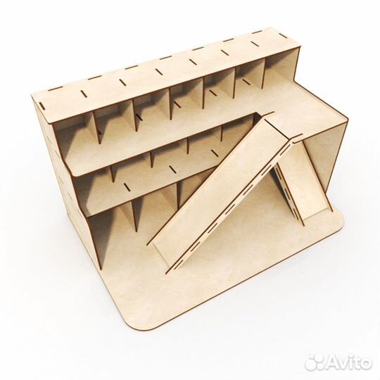 Детская парковка для машинок деревянная