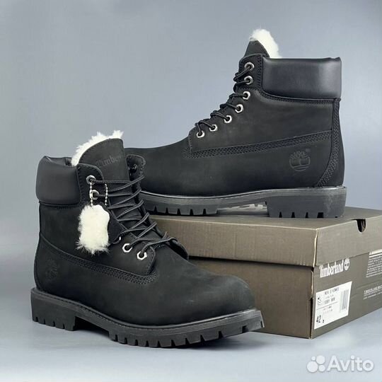 Черные Ботинки Timberland с мехом