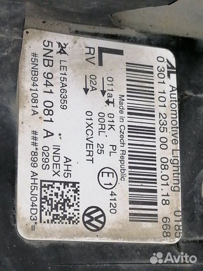 Фара левая Volkswagen Tiguan MK2 2016