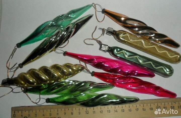 Сосульки стеклянные на елку.ссср