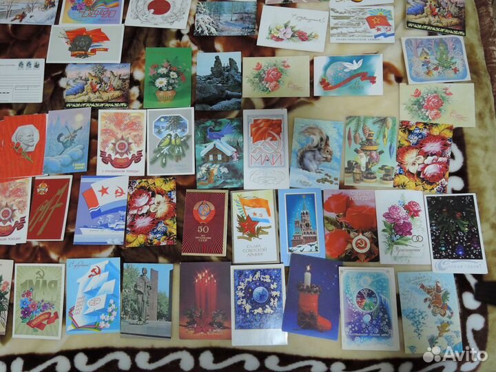 Почтовые карточки, открытки, СССР, Россия, 80 шт