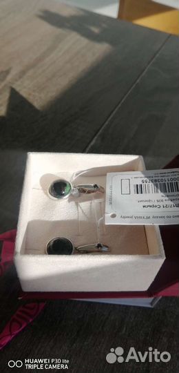 Серебряные серьги цоизит, шпинель