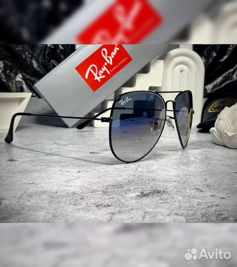 Очки Ray Ban Aviator серебристые