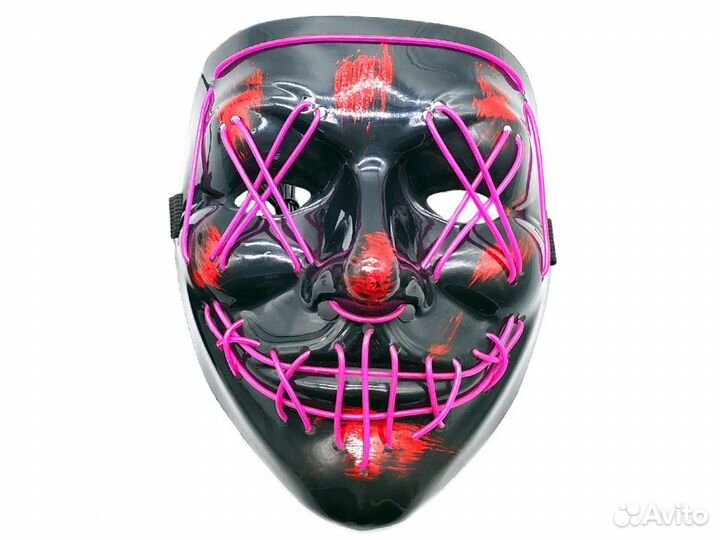 Маска светящаяся/пластик (фиолетовая)